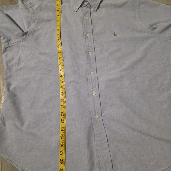 Ralph Lauren Classic Fit Button Down Shirt XXL Light Blue Short Sleeve - Picture 9 of 11